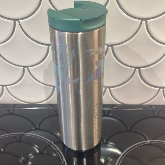 Starbucks Siren Metal 16oz Tumbler Silver and Green - Picture 2 of 5